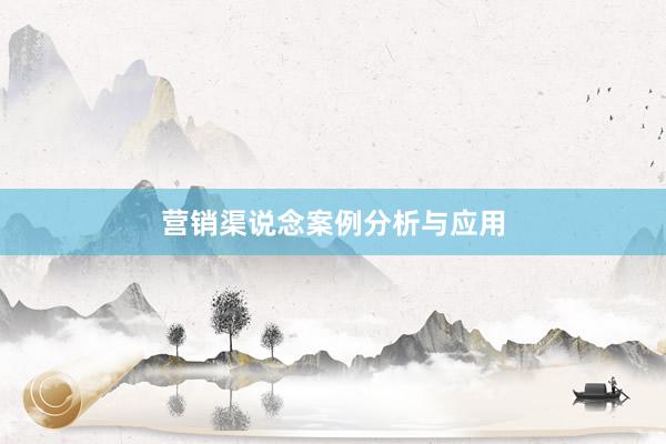 营销渠说念案例分析与应用