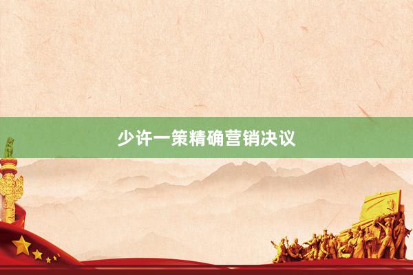 少许一策精确营销决议